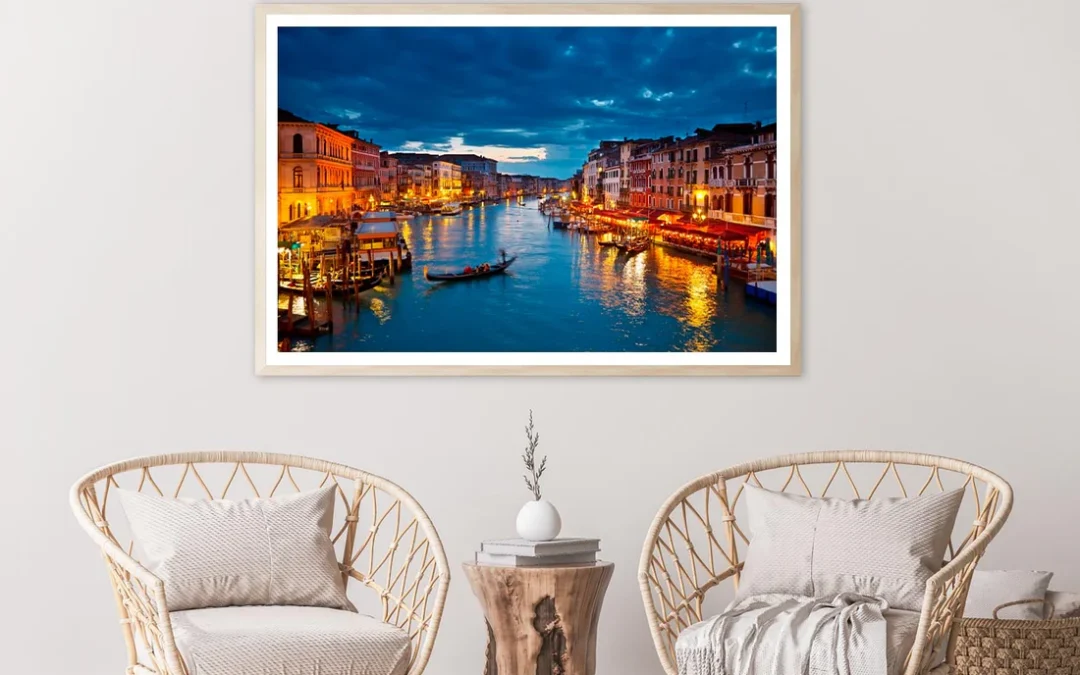 Grand Canal at Night, Venice Home Decor Premium Quality Poster Print Choose Your Sizes