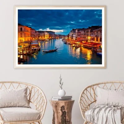 Grand Canal at Night, Venice Home Decor Premium Quality Poster Print Choose Your Sizes