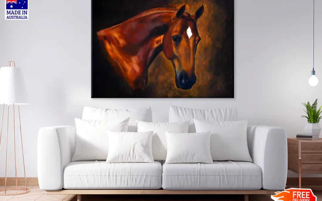 Hourse Face Closeup Vector Art Photograph Print 100% Australian Made