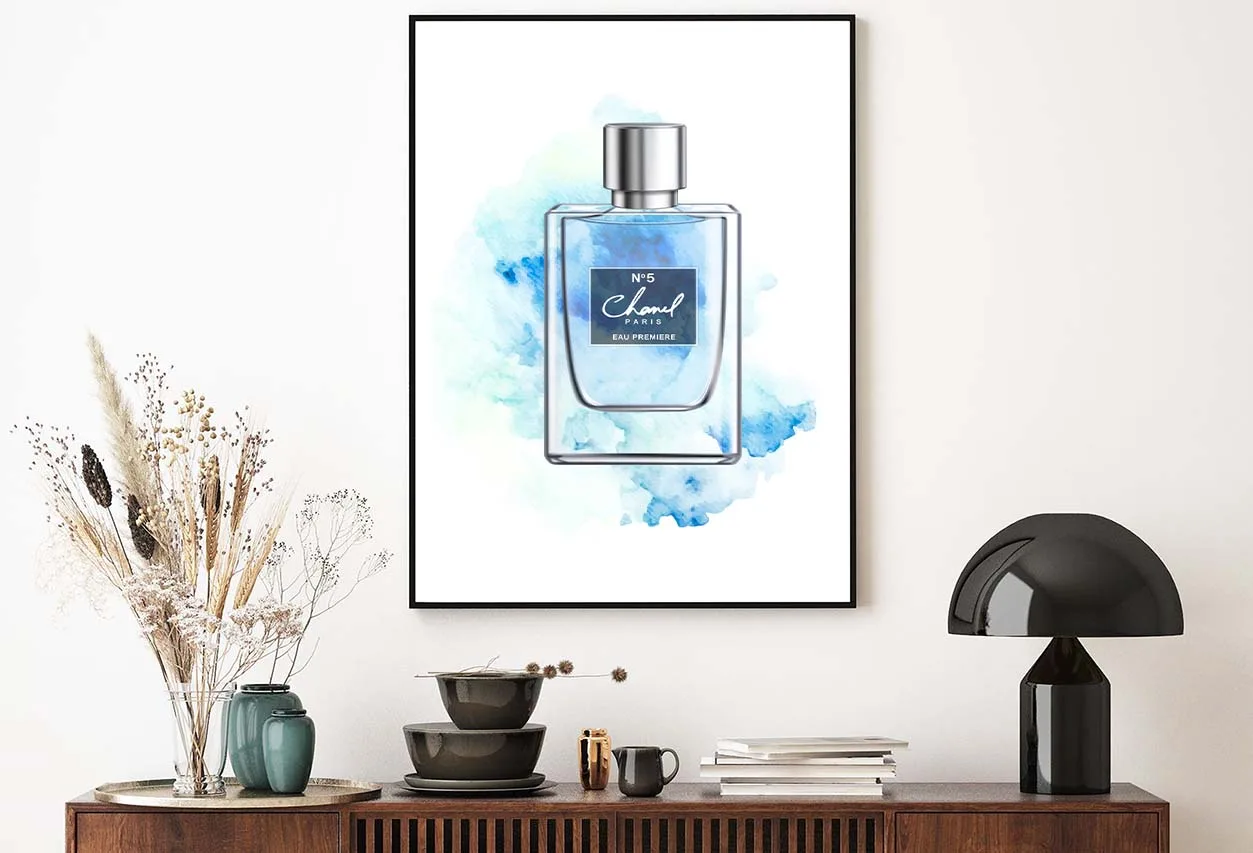 Blue Shaded Fashion Perfume Bottle Design Home Decor Premium Quality Poster Print Choose Your Sizes - Image 4