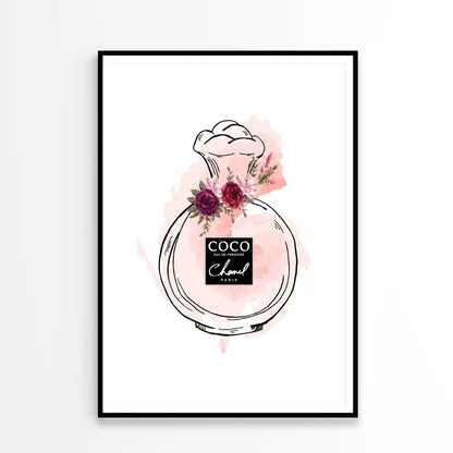 Peach Colored Luxury Perfume Bottle Design Home Decor Premium Quality Poster Print Choose Your Sizes - Image 3