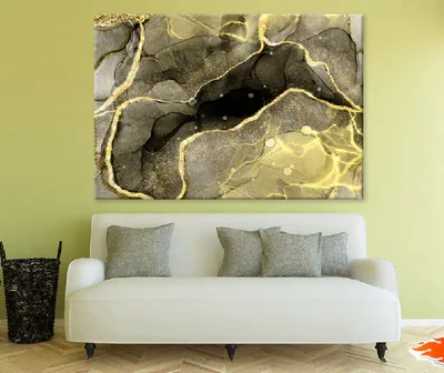 Brown & Gold Marble Abstract Design Print 100% Australian Made
