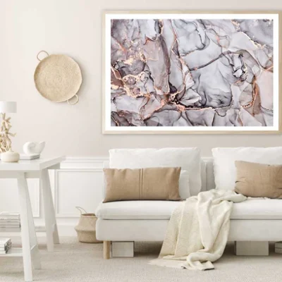 Silver & Pink Brown Line Abstract Design Home Decor Premium Quality Poster Print Choose Your Sizes