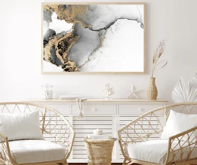 Black & Gold Liquid Line Abstract Design Home Decor Premium Quality Poster Print Choose Your Sizes