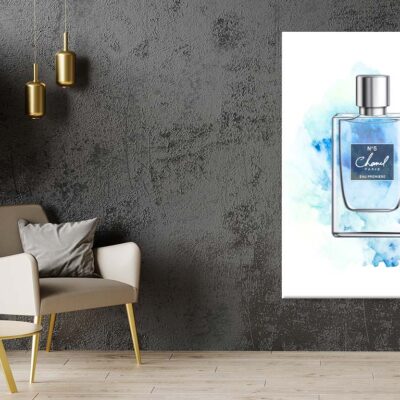 Blue Shaded Fashion Perfume Bottle Print 100% Australian Made
