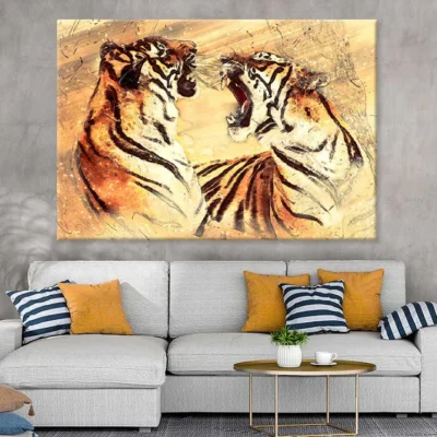 Bengal Tigers Oil Painting Art Print 100% Australian Made