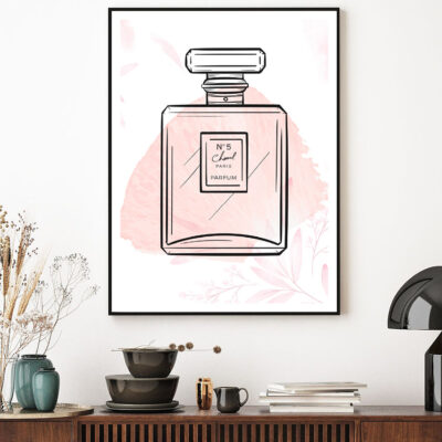 Beige Splash & Perfume Bottle Home Decor Premium Quality Poster Print Choose Your Sizes