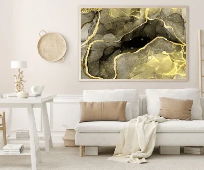 Brown & Gold Marble Abstract Design Home Decor Premium Quality Poster Print Choose Your Sizes