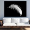 White Feather Closeup B&W View Photograph Print 100% Australian Made - Image 2