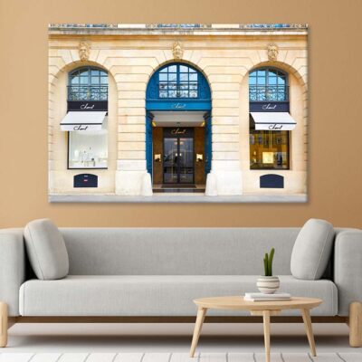Blue Brown Luxury Fashion Store Print Canvas Ready to hang