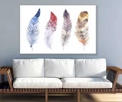 Colourful Bohemian Feathers Painting Print 100% Australian Made