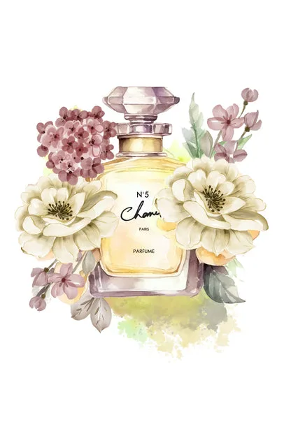 Yellow Perfume with Colorful Flowers Print 100% Australian Made - Image 3
