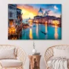 Canal With Boats and Buildings in The Background Wall Art Decor 100% Australian Made