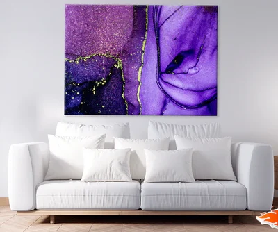 Purple & Silver Abstract Design Print 100% Australian Made