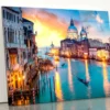 Canal With Boats and Buildings in The Background Acrylic Glass Print Tempered Glass Wall Art 100% Made in Australia Ready to Hang