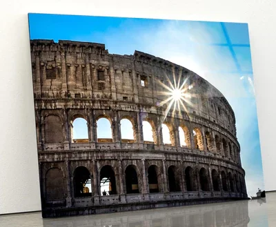 Sky & Views of The Coliseum Rome Acrylic Glass Print Tempered Glass Wall Art 100% Made in Australia Ready to Hang