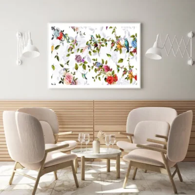 Birds & Flowers Watercolor Paint Home Decor Premium Quality Poster Print Choose Your Sizes