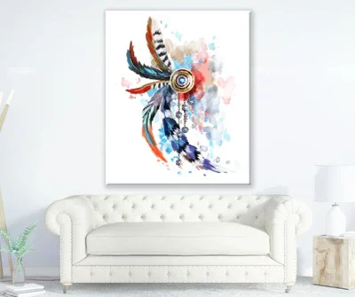 Colourful Bohemian Feather Art Print 100% Australian Made