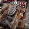 Indian Girl with Feather Headdress Closeup Photograph Home Decor Premium Quality Poster Print Choose Your Sizes - Image 2