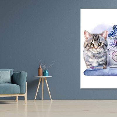Luxury Blue Perfume with Cat Print 100% Australian Made