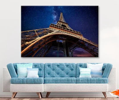 Eiffel Tower Under a Starr Sky Wall Art Decor 100% Australian Made