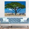 Group of Elephants Big Green Tree Photograph Print 100% Australian Made - Image 2
