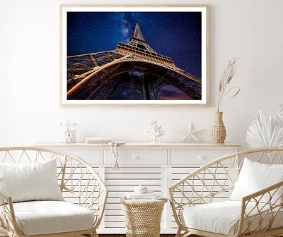 Eiffel Tower Under a Starr Sky Home Decor Premium Quality Poster Print Choose Your Sizes