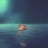 Flamingoes on Lake Digital Art Home Decor Premium Quality Poster Print Choose Your Sizes - Image 2