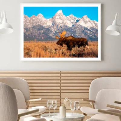 Bull Moose in Mountain Sky Home Decor Premium Quality Poster Print Choose Your Sizes