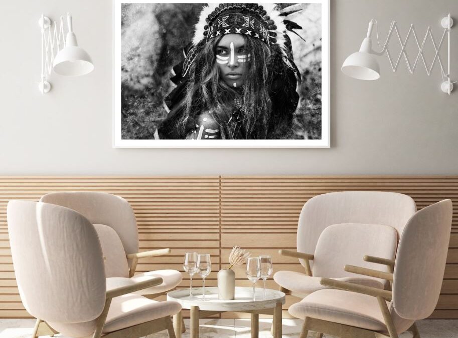 Worrior Indian Girl B&W Closeup Home Decor Premium Quality Poster Print Choose Your Sizes