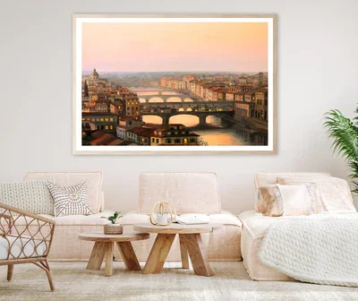 Sunset Over Florence the Warm Sunlight Home Decor Premium Quality Poster Print Choose Your Sizes