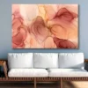 Bella Home Orange Brown Alcohol Ink Abstract Print Canvas Ready to hang