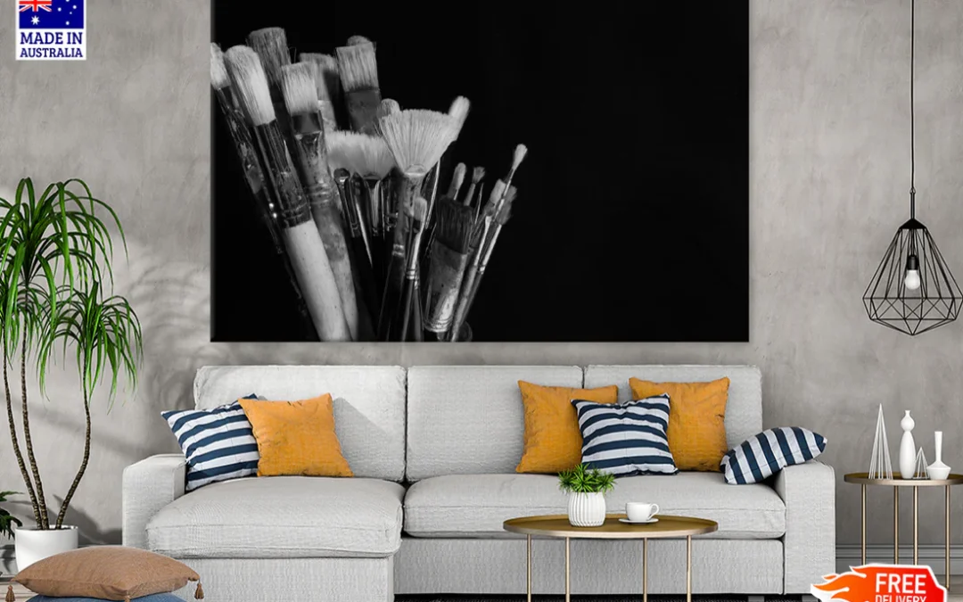 Painting Brush B&W Photograph Print 100% Australian Made