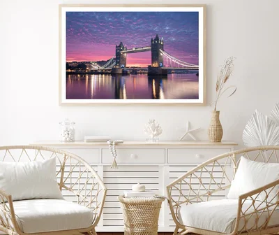 Beautiful Pink Sky with Bridge Home Decor Premium Quality Poster Print Choose Your Sizes