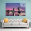 Beautiful Pink Sky with Bridge Acrylic Glass Print Tempered Glass Wall Art 100% Made in Australia Ready to Hang - Image 2