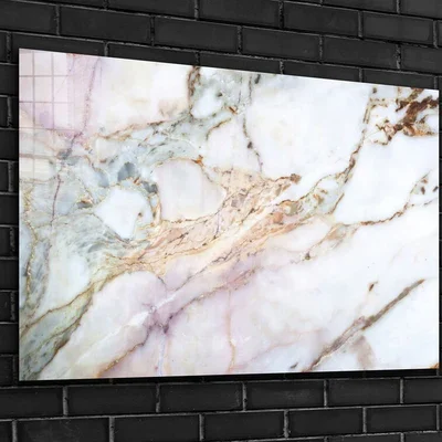 Beige Abstract Marble Print Tempered Glass Wall Art 100% Made in Australia Ready to Hang