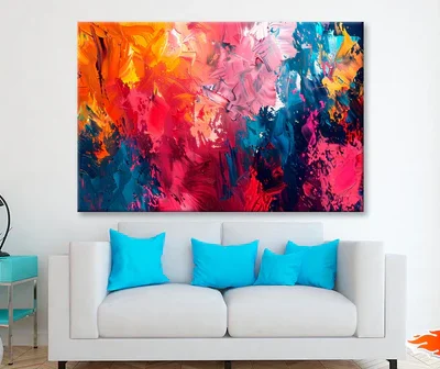 Colorful Abstract Oil Painting Wall Art Decor 100% Australian Made