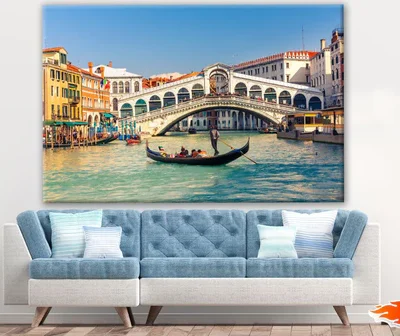 Gondola near Rialto Bridge in Venice, Italy Photograph Print 100% Australian Made