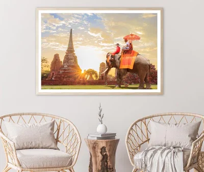 Elephant Tour Of the Ancient City in Sunrise Home Decor Premium Quality Poster Print Choose Your Sizes