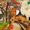 Fairy Alcazar Castle, Segovia, Spain, Picture in Painting Style Acrylic Glass Print Tempered Glass Wall Art 100% Made in Australia Ready to Hang - Image 5