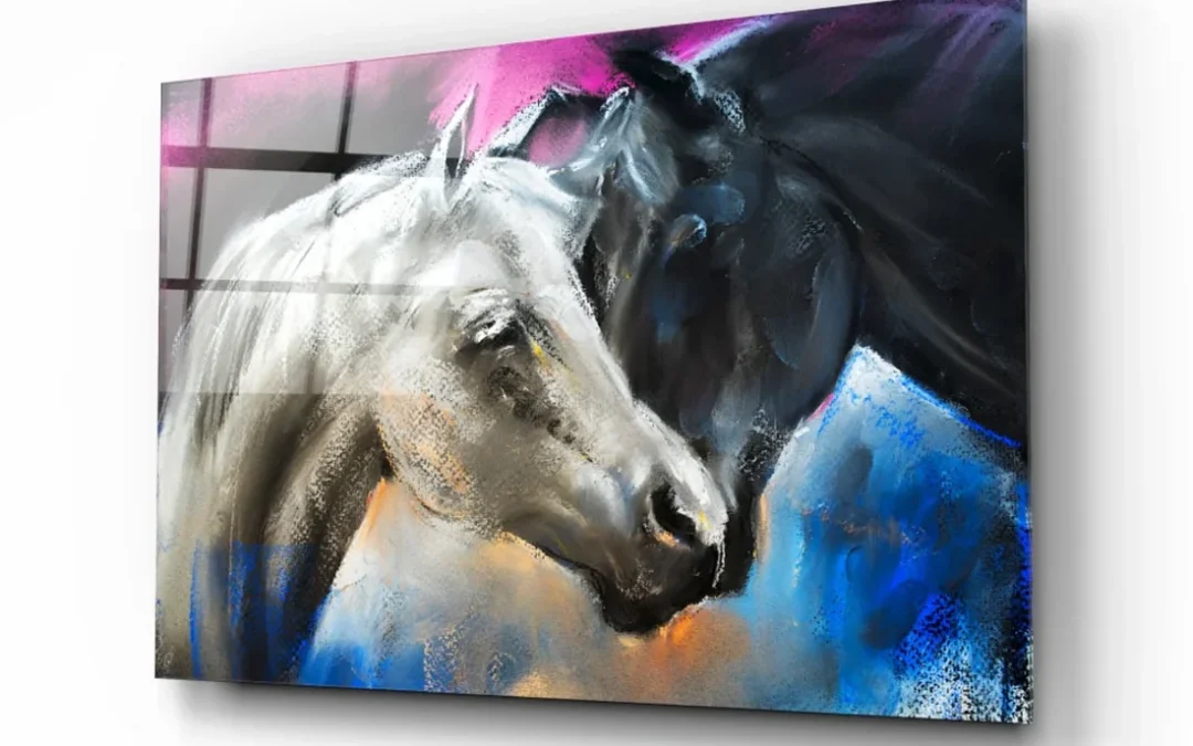 Abstract Horses Art Print Tempered Glass Wall Art 100% Made in Australia Ready to Hang