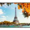 Boat Is in The Water Near the Eiffel Tower Home Decor Premium Quality Poster Print Choose Your Sizes - Image 3
