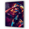 Colorful Woman Abstract Print Tempered Glass Wall Art 100% Made in Australia Ready to Hang - Image 4