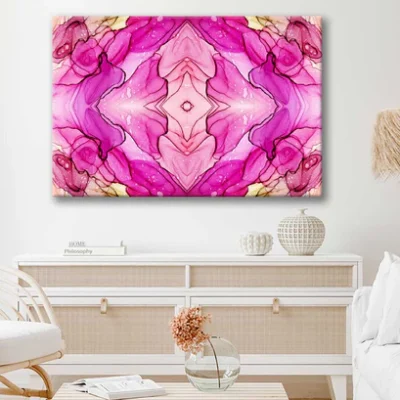 Bella Home Pink Spanish Marble Abstract Art Print Canvas Ready to hang