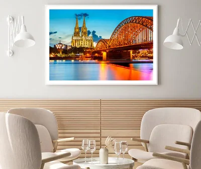 View On Cologne Cathedral and Hohenzollern Bridge, Germany Home Decor Premium Quality Poster Print Choose Your Sizes