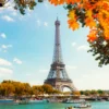 Boat Is in The Water Near the Eiffel Tower Home Decor Premium Quality Poster Print Choose Your Sizes - Image 4