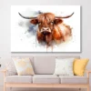 Highland Cow Face Abstract Wall Art Decor 100% Australian Made