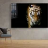 Tiger on Dark View Print Tempered Glass Wall Art 100% Made in Australia Ready to Hang - Image 3