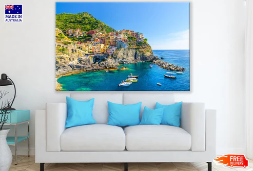 Colorful Cinque Terre, Italy View Print 100% Australian Made
