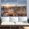 Wooden Path to Sea Sunset View Print 100% Australian Made